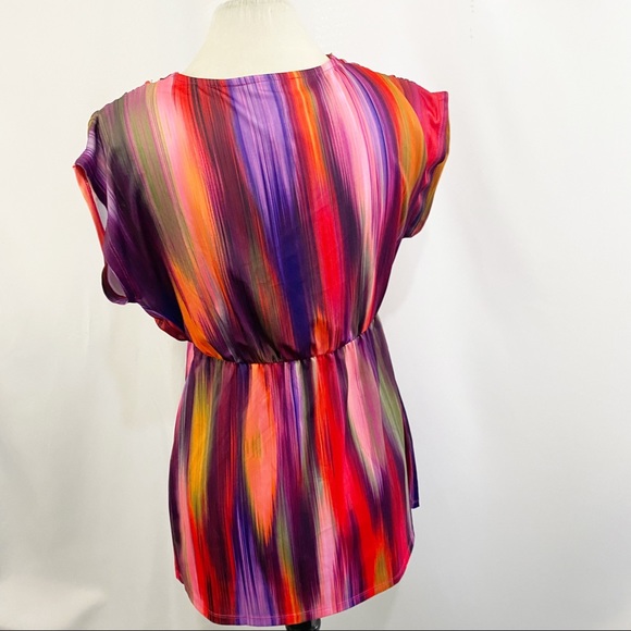 💋3/$20💋 Avon Colorful Sleeveless V-Neck Blouse Boho Blouse - Picture 5 of 7